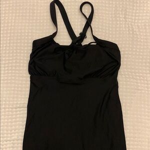 Lands' End Black Sleeveless Bustier Tank Top